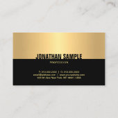 プロフェッショナルエレガントブラック金ゴールドモダンテンプレート 名刺 (裏面)