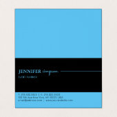 プロフェッショナルエレガントブルーとブラック折り畳み 名刺 (外部フラット)