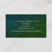 プロフェッショナルエレガントブルーグリーン金ゴールドコピーライト 名刺 (裏面)