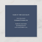 プロフェッショナルエレガントブルーバラ金ゴールド美容師 スクエア名刺 (裏面)