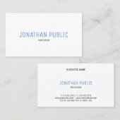 プロフェッショナルエレガントブルーホワイトシンプルテンプレート 名刺 (正面/裏面)