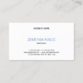 プロフェッショナルエレガントブルーホワイトシンプルテンプレート 名刺 (裏面)