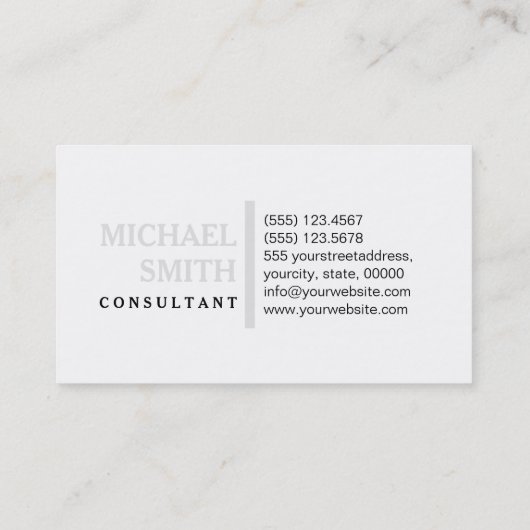 プロフェッショナルエレガントプラチモダンナプレーンホワイト 名刺 (裏面)