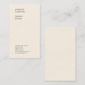 プロフェッショナルエレガントプレインミニマルモダンリストクリーム 名刺 (正面/裏面)