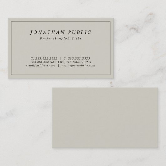 プロフェッショナルエレガントプレミアムシルクフィニッシュラグジュアリー 名刺 (正面/裏面)