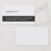 プロフェッショナルエレガントプレーンシンプル白黒 名刺 (正面/裏面)