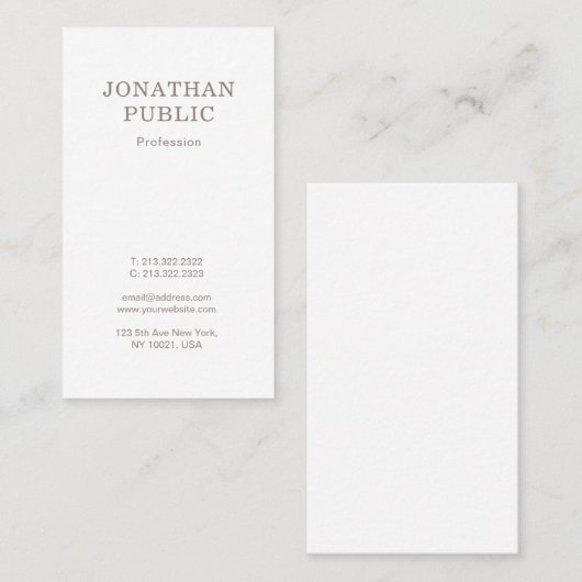 プロフェッショナルエレガントプレーンモダングラフィックデザイン 名刺 (正面/裏面)