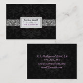 プロフェッショナルエレガントプレーンモダンダマスクブラック 名刺 (正面/裏面)