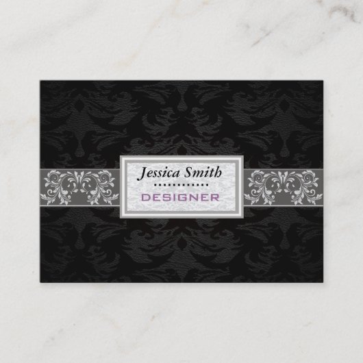 プロフェッショナルエレガントプレーンモダンダマスクブラック 名刺 (正面)