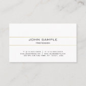 プロフェッショナルエレガントプレーンモダン金ゴールドホワイト 名刺 (正面)