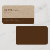 プロフェッショナルエレガントプロフェッショナルクラフトブラウン 名刺 (正面/裏面)