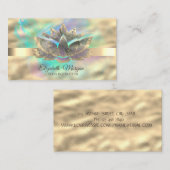 プロフェッショナルエレガントホログラフィックインク、金ゴールド、ロータス 名刺 (正面/裏面)