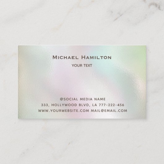 プロフェッショナルエレガントホログラフィ絵を描ックのサービス 名刺 (裏面)