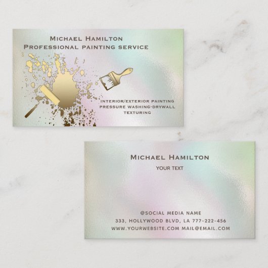 プロフェッショナルエレガントホログラフィ絵を描ックのサービス 名刺 (正面/裏面)