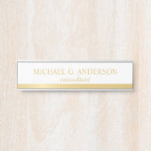 プロフェッショナルエレガントホワイトおよび金ゴールド サインプレート (正面)