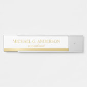 プロフェッショナルエレガントホワイトおよび金ゴールド サインプレート (正面)