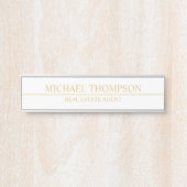 プロフェッショナルエレガントホワイトおよび金ゴールド サインプレート (正面)