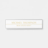 プロフェッショナルエレガントホワイトおよび金ゴールド サインプレート (正面)