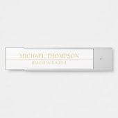 プロフェッショナルエレガントホワイトおよび金ゴールド サインプレート (正面)