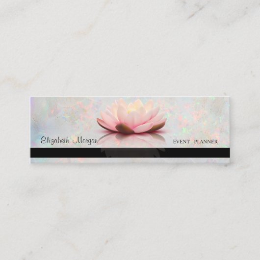 プロフェッショナルエレガントホワイトオパールストライプロータス スキニー名刺 (正面)