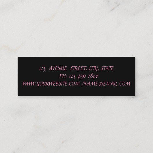 プロフェッショナルエレガントホワイトオパールストライプロータス スキニー名刺 (裏面)