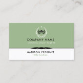 プロフェッショナルエレガントホワイトセージ緑カスタムのロゴ 名刺 (正面)