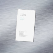 プロフェッショナルエレガントホワイトブルーモダンミニマル マグネット名刺 (インサイチュ)