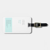 プロフェッショナルエレガントホワイトブルーモダンミニマル ラゲッジタグ (正面横)