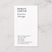 プロフェッショナルエレガントホワイトプレーン管理モダン者 名刺 (正面)