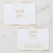 プロフェッショナルエレガントホワイトマーブル金ゴールドテンプレート 名刺 (正面/裏面)