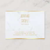 プロフェッショナルエレガントホワイトマーブル金ゴールドテンプレート 名刺 (裏面)