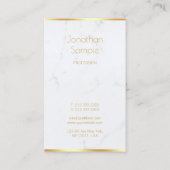 プロフェッショナルエレガントホワイトマーブル金ゴールドモダン文字 名刺 (裏面)