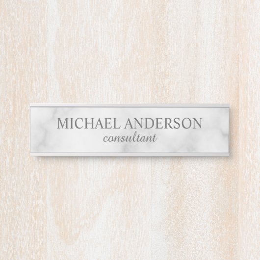 プロフェッショナルエレガントホワイトマーブル サインプレート (正面)