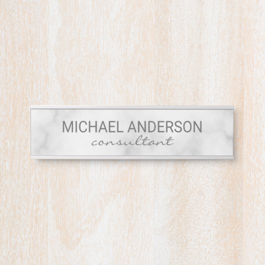 プロフェッショナルエレガントホワイトマーブル サインプレート (正面)