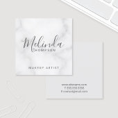 プロフェッショナルエレガントホワイトマーブル スクエア名刺