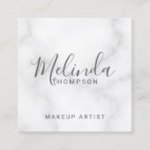 プロフェッショナルエレガントホワイトマーブル スクエア名刺 (正面)