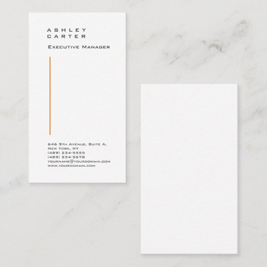 プロフェッショナルエレガントホワイトミニマリストが印刷した 名刺 (正面/裏面)