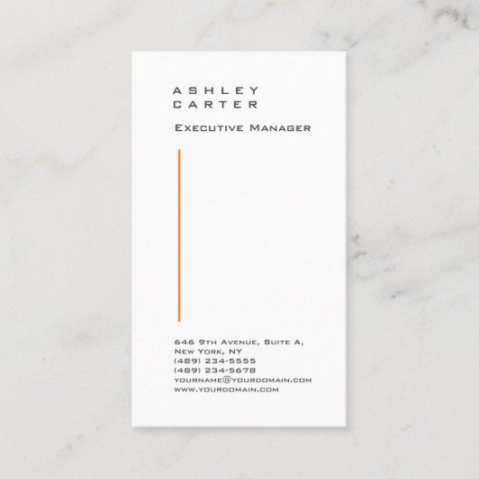 プロフェッショナルエレガントホワイトミニマリストが印刷した 名刺 (正面)