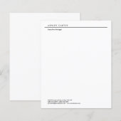 プロフェッショナルエレガントホワイトミニマルモダンリスト (正面/裏面)