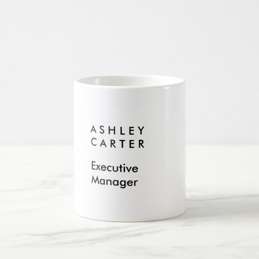 プロフェッショナルエレガントホワイトミニマルモダンリスト コーヒーマグカップ (中央)