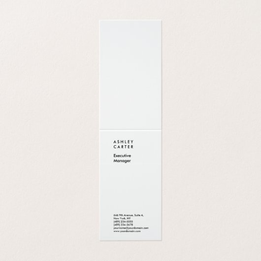 プロフェッショナルエレガントホワイトミニマルモダンリスト 名刺 (外部フラット)