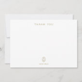 プロフェッショナルエレガントホワイトモノグラムありがとうCa サンキューカード (正面)