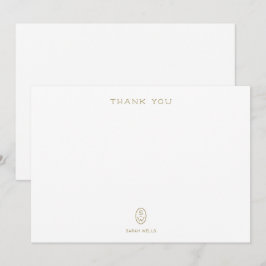 プロフェッショナルエレガントホワイトモノグラムありがとうCa サンキューカード