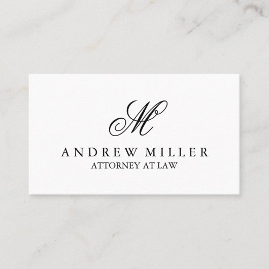 プロフェッショナルエレガントホワイトモノグラム 名刺 (正面)