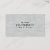 プロフェッショナルエレガントホワイトレザーとはっきりした文字 名刺 (裏面)