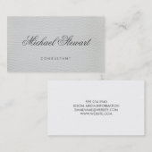 プロフェッショナルエレガントホワイトレザーとファンシー文字 名刺 (正面/裏面)