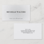 プロフェッショナルエレガントホワイトレザークラシック文字 名刺 (正面/裏面)