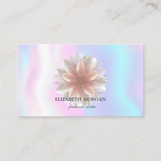 プロフェッショナルエレガントホワイトロータス,ホログラフィック 名刺 (正面)