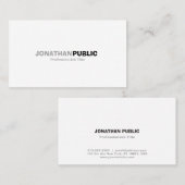 プロフェッショナルエレガントホワモダンイシンプルトプレーン 名刺 (正面/裏面)