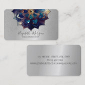 プロフェッショナルエレガントマンダラシルバー紙吹雪ヨガ 名刺 (正面/裏面)